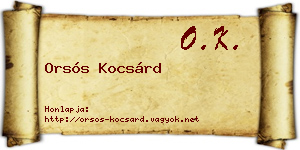 Orsós Kocsárd névjegykártya