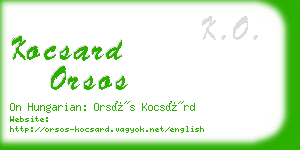 kocsard orsos business card